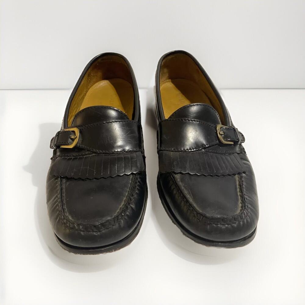 Cole Haan Men’s Black Slip On Dress shoes Size 9.5 Tassel Buckle Career Work
